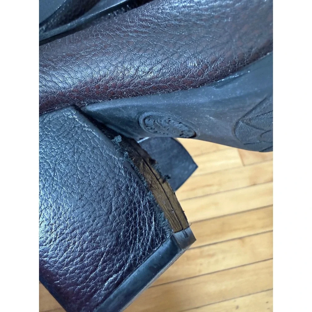 Kork-Ease Anki Leather Ankle Boots Triple belt moto‎ boots black and dark brown